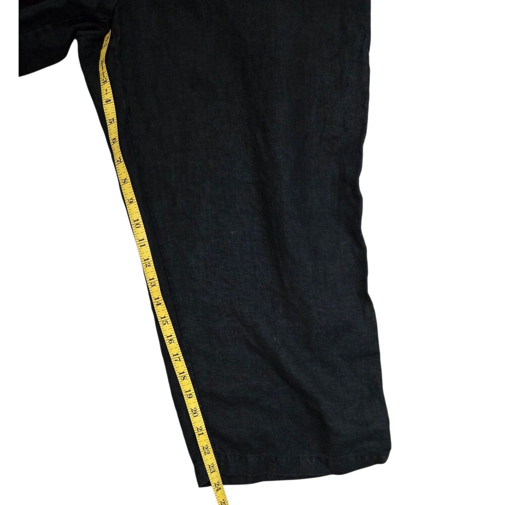 Eileen Fisher Womens Pants Size 1X Black 100% Linen Elastic Waist Cropped Plus - Picture 10 of 10